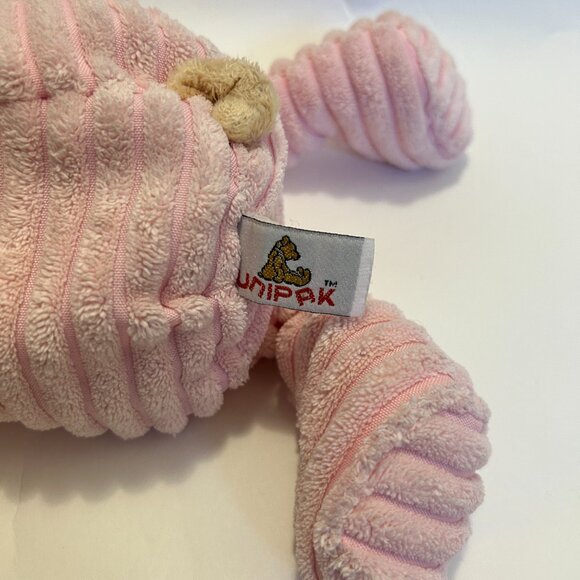 Unipak Kordy Pink Pig Plush Stuffed Animal Toy 14" wide wale corduroy - Picture 6 of 11